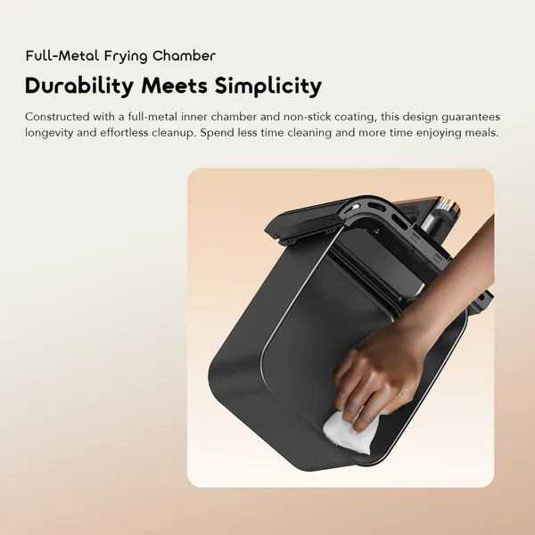 OraimoNutriFryDuo8LDualBasketAirFryer2800WOH-AF510NDurability-DokkanTech
