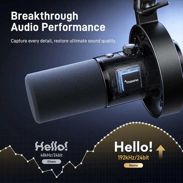 Maono PD300X USB/XLR Dynamic Microphone – Black "XLR CABLE NOT INCLUDED"