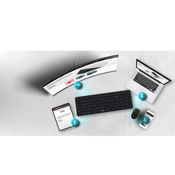 Rapoo 9320M Multi-Mode Wireless Keyboard and Mouse Combo-dokantech