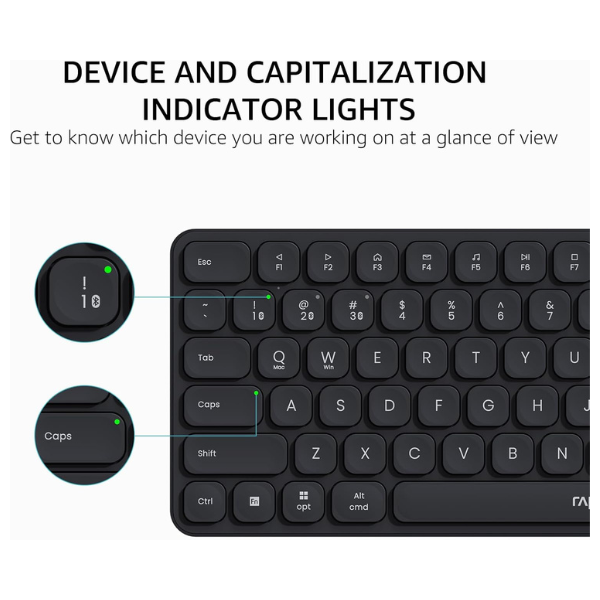 Rapoo Mini E9050L Wireless Keyboard – Light Grey, Arabic/English Layout-dokantech