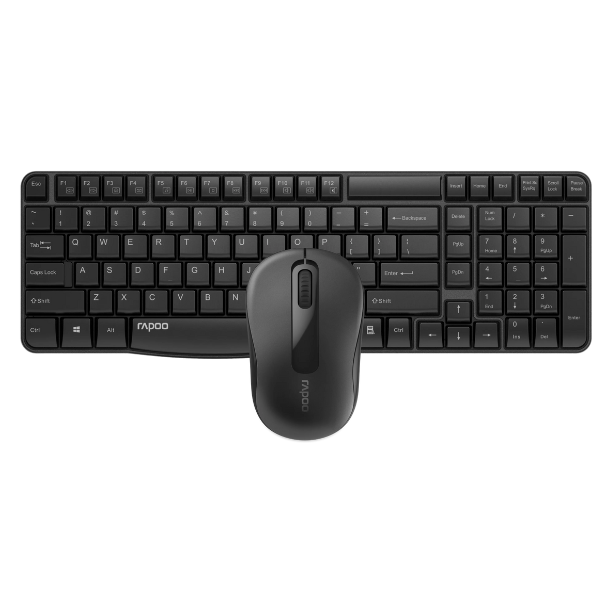 Rapoo X1800S Wireless Keyboard and Mouse Combo – Black, Arabic/English Layout-dokantech