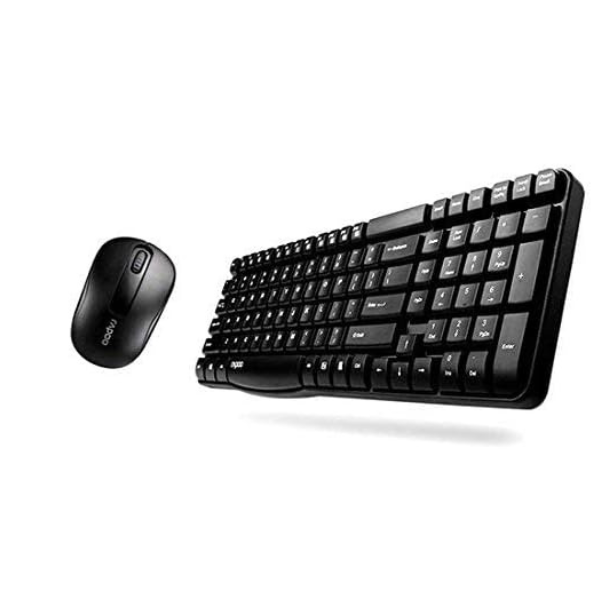 Rapoo X1800S Wireless Keyboard and Mouse Combo – Black, Arabic/English Layout-dokantech