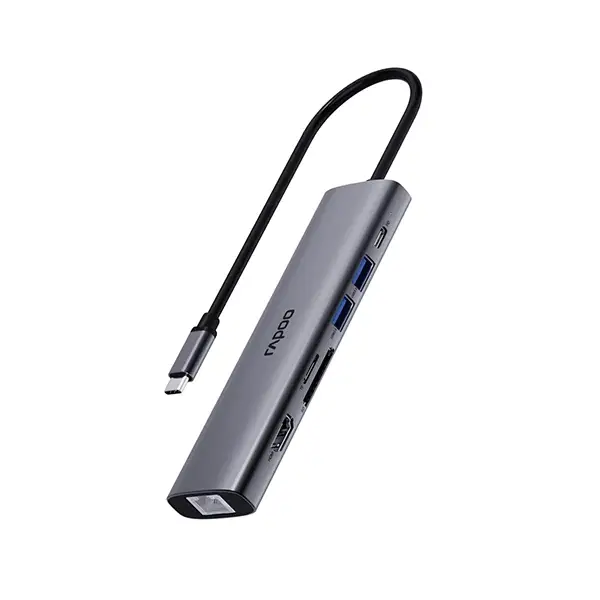 Rapoo XD71 USB-C Hub 7-in-1 – Silvery Grey