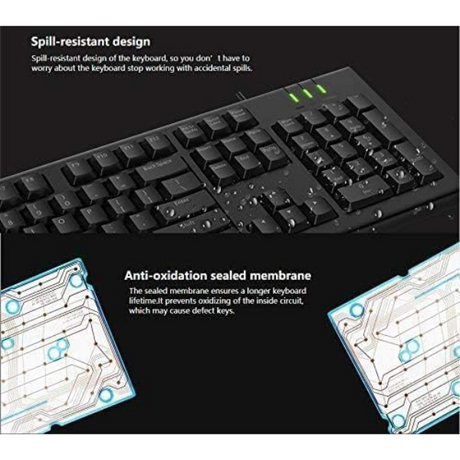 Rapoo NK1900 Wired Keyboard - Black - Dokkantech
