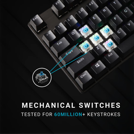 Rapoo V500PRO Gaming Mechanical Wired Keyboard (Blue Switch) - Black - Dokkantech