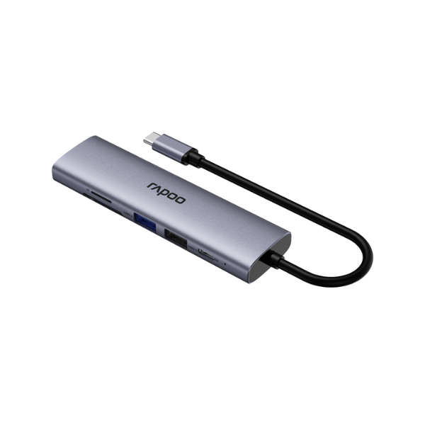 Rapoo XD61 6-in-1 USB-C Hub – Silvery Grey dokkan tech.
