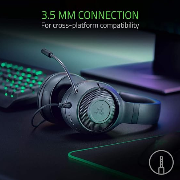 Razer Kraken X Wired Gaming Headset – 7.1 Surround Sound, Ultra-Light, Black-dokantech