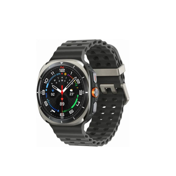 Samsung Galaxy Watch Ultra LTE 47mm titanium silver smartwatch – front view