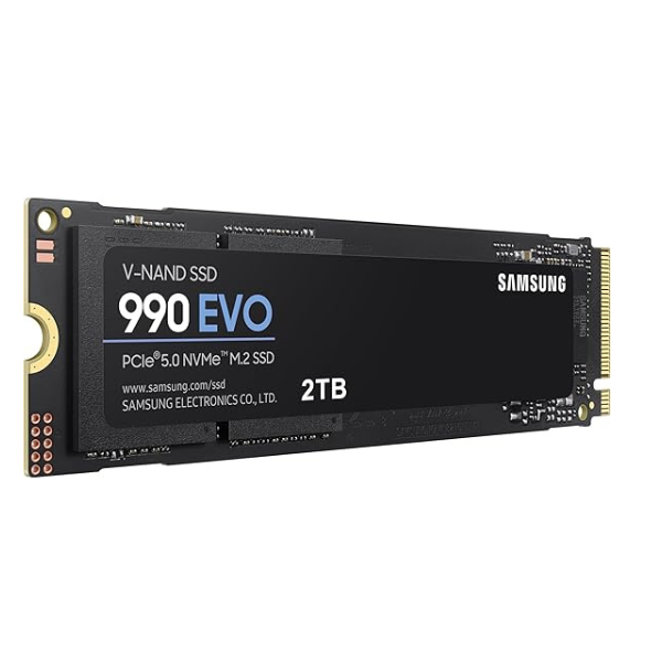 Samsung SSD 990 EVO 2TB  PCIe 4.0 x4 and PCIe 5.0 x2 2TB up to 5000MB/s-MZ-V9E2T0BW
