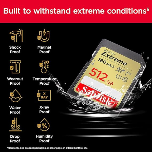 SanDisk Extreme 512GB 180MB/s - SD - DokanTech #