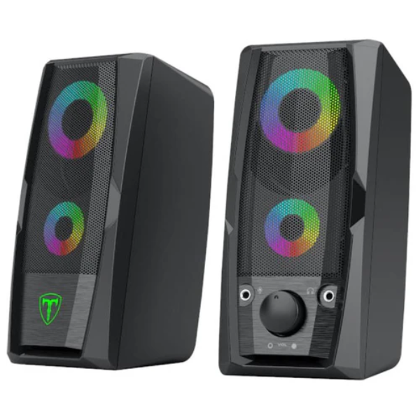 T-Dagger T-TGS550 RGB 2.0 stereo PC speakers 6W – front view black