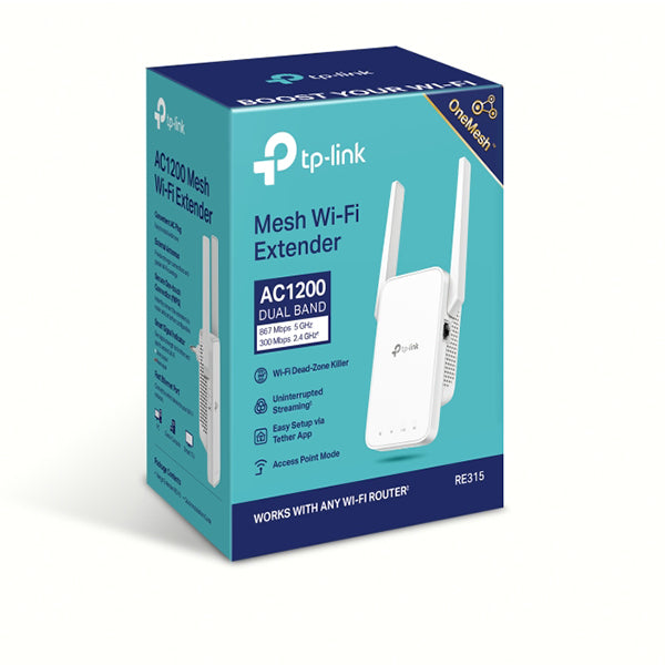 TP-LINK RE315 AC1200 Mesh Wi-Fi Range Extender - DokanTech #