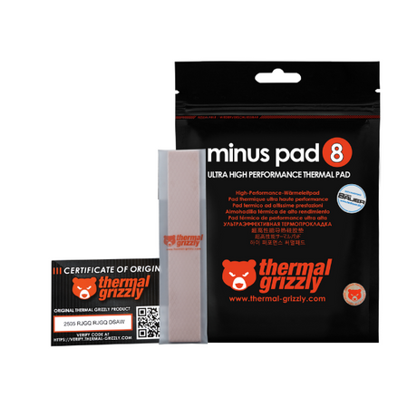 Thermal Grizzly Minus Pad 8  High-Performance Thermal Pads  120x20 mm-(0.5mm, 1mm ) 2 Pieces per Pack- DokanTech #
