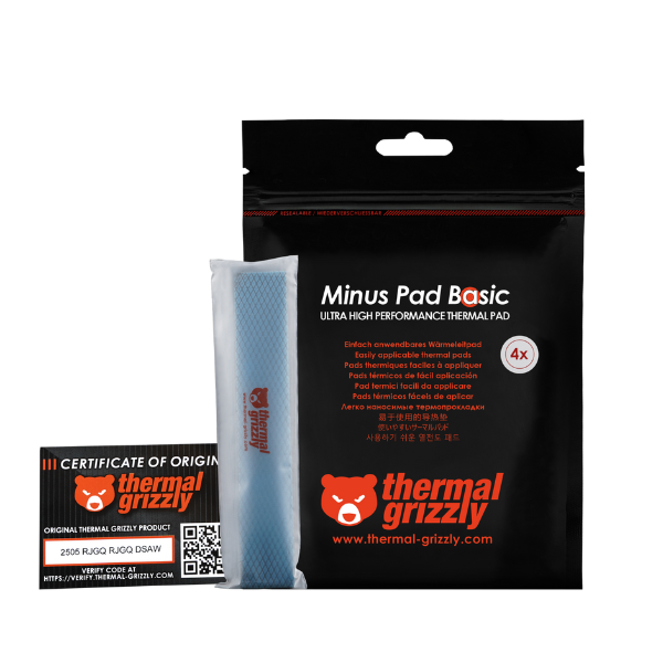 Thermal Grizzly Minus Pad Basic 100x20mm (4 Pcs) β High-Performance Thermal Pads ( 0.5mm, 1.0mm, 1.5mm, 2.0mm, 3.0mm)- DokanTech #