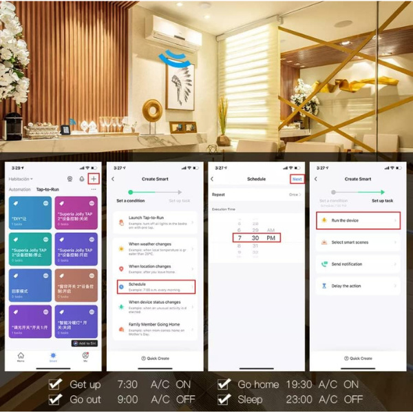 Tuya Smart Life S09 IR Remote Control with Temperature & Humidity Display for Air Conditioner - DokanTech #