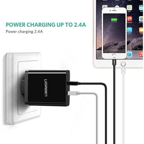 Ugreen US155 USB to Lightning Charging Cable, 1M - White - DokanTech #