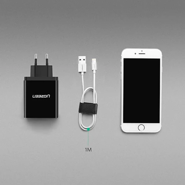 Ugreen US155 USB to Lightning Charging Cable, 1M - White - DokanTech #