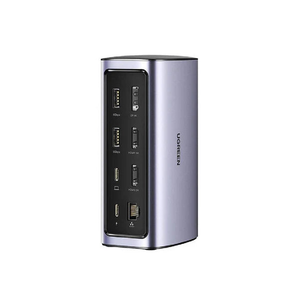 A silver and black Unseen portable power bank with multiple USB-C and USB-A ports, shown on a solid white background.