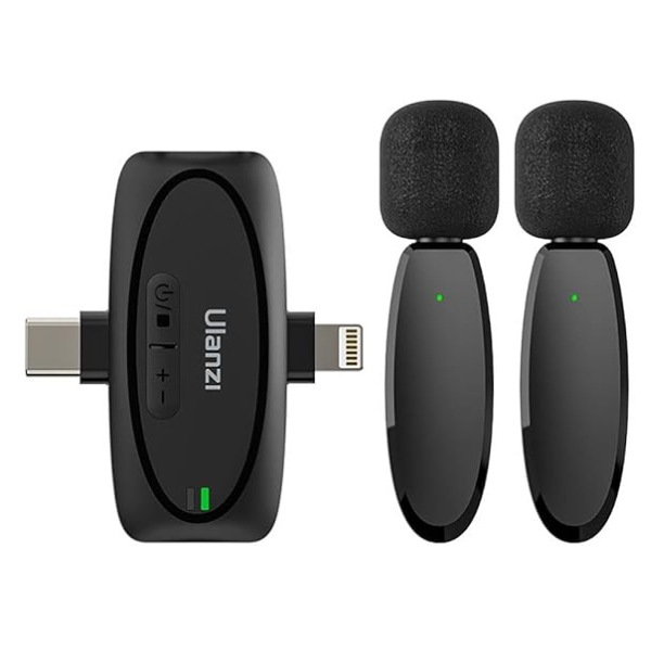Ulanzi V6 3-in-1 Wireless Lavalier Microphone for iPhone, Android & Cameras#Dokkantech