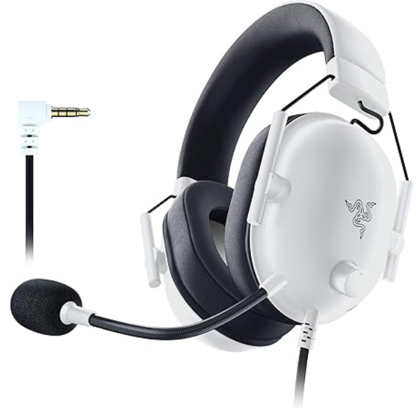 Razer BlackShark V2 X Wired Headset - Clear Sound & Noise Cancelling- Black and White