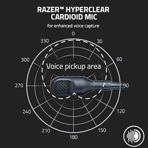 Razer BlackShark V2 X Wired Headset - Clear Sound & Noise Cancelling- Black and White