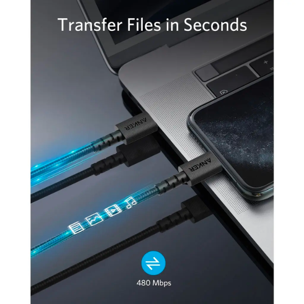 Anker PowerLine Select+ USB-C to Lightning Cable 3ft/0.9m Cable A8617 - DokanTech #