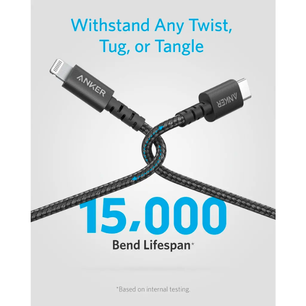 Anker PowerLine Select+ USB-C to Lightning Cable 3ft/0.9m Cable A8617 - DokanTech #