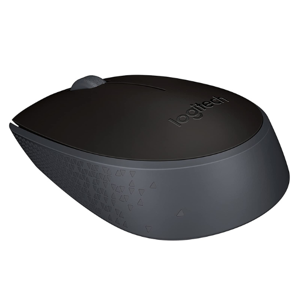 Logitech M171 wireless mouse – side profile