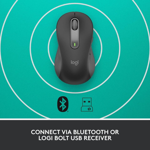 Logitech Signature M650 L Right Full Size Wireless Mouse - For Large Sized Hands, Multi-Device, Silent Clicks, Customizable Side Buttons, Bluetooth, for PC/Mac - DokanTech #