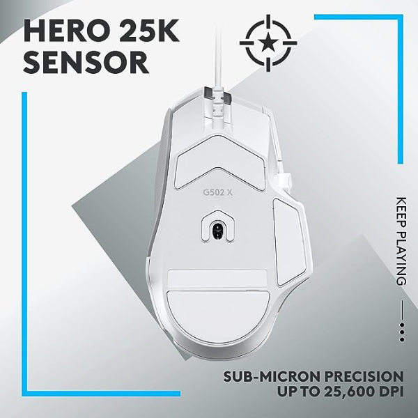 Logitech G502 X Wired Gaming Mouse - LIGHTFORCE hybrid optical-mechanical primary switches, HERO 25K gaming sensor, compatible with PC - macOS/Windows - DokanTech #