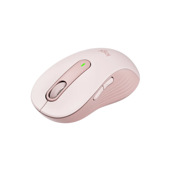Logitech Signature M650 Mouse: pink mouse shown at an angle.