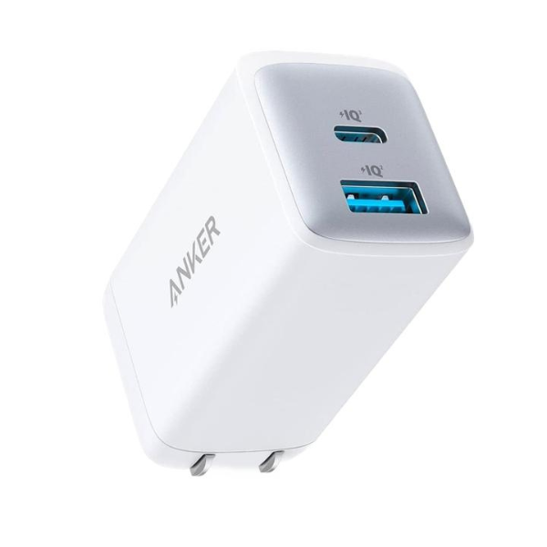 Anker 725 GaN 65W Dual Port Charger – White – front view