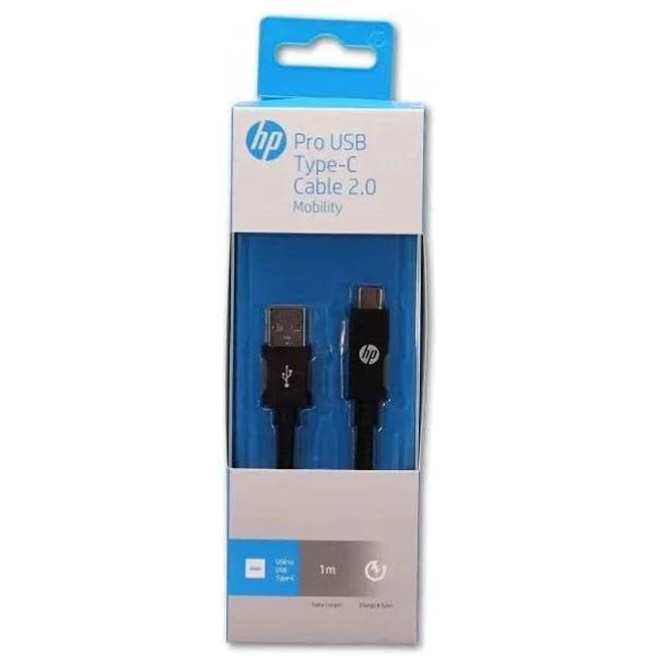 HP Pro USB-C Braided Charging Cable 100cm-High-quality_Black - DokanTech #