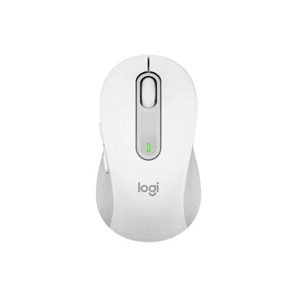 Logitech Signature M650 Mouse: white mouse viewed from above.