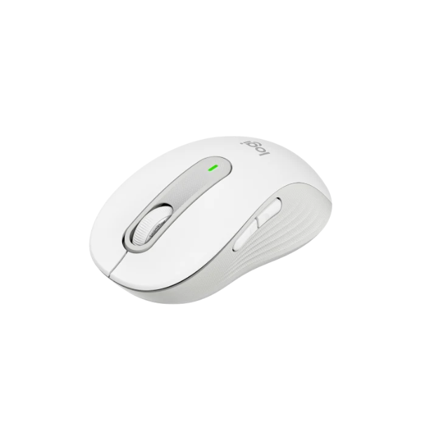 Logitech Signature M650 Mouse: white mouse from an elevated angle.