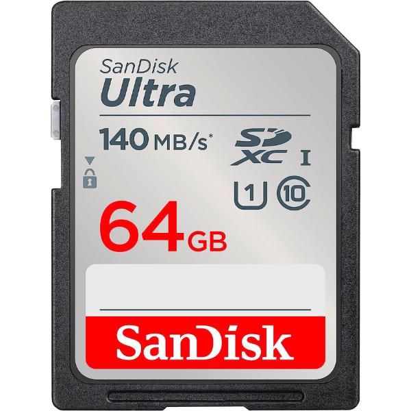 SanDisk Ultra SDXC 64GB Memory Card 140MB/s, C10, U1, Full HD - DokanTech #