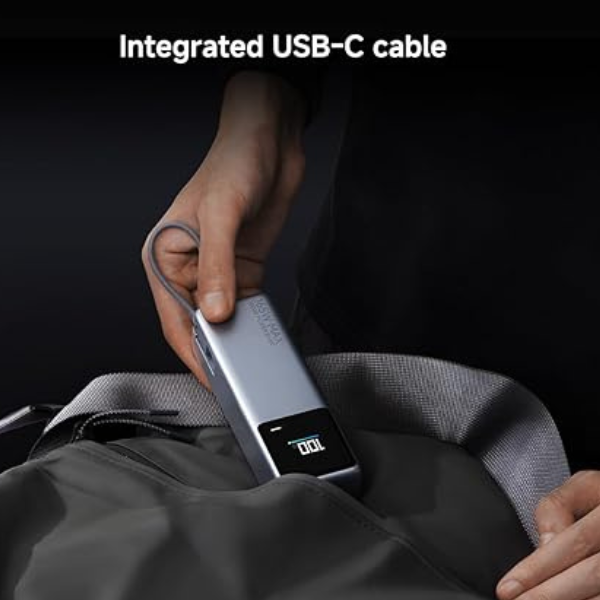 Xiaomi 165W Power Bank 10000mAh (Integrated Cable) - Gray โ Ultra-Fast Charging, Compact-dokantech