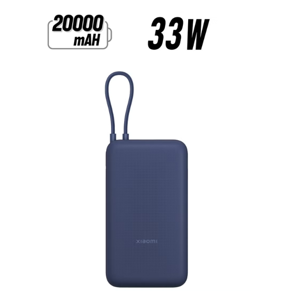 Xiaomi 33W Power Bank 20000mAh (Integrated Cable) – Fast Charging, Travel-Friendly-dokantech