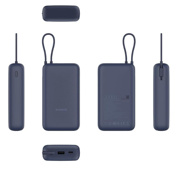 Xiaomi 33W Power Bank 20000mAh (Integrated Cable) – Fast Charging, Travel-Friendly-dokantech