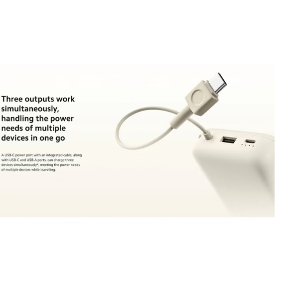 Xiaomi 33W Power Bank 20000mAh (Integrated Cable) – Fast Charging, Travel-Friendly-dokantech