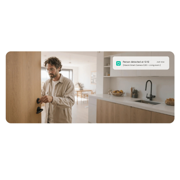 Xiaomi Smart Camera C201 – 1080p Full HD, AI Human Detection, 360° PTZ, Wi-Fi 6 – White-dokantech#