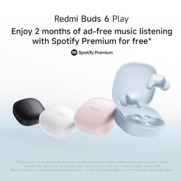 سماعات شاومي ريدمي بودز 6 بلاي: لاسلكية، تشغيل لمدة 36 ساعة، تقنية تقليل الضوضاء بالذكاء الاصطناعي