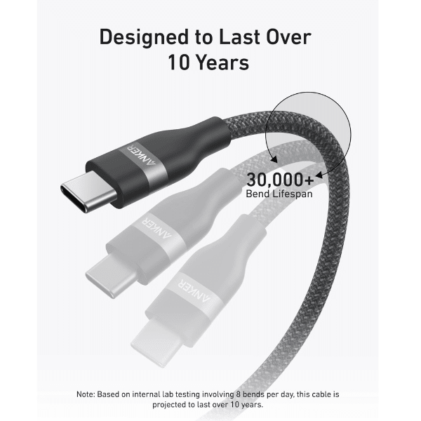 Anker 240W USB - C Braided Cable for MacBook Pro M4 (4 Colors, 3ft & 6ft) Anker Egypt