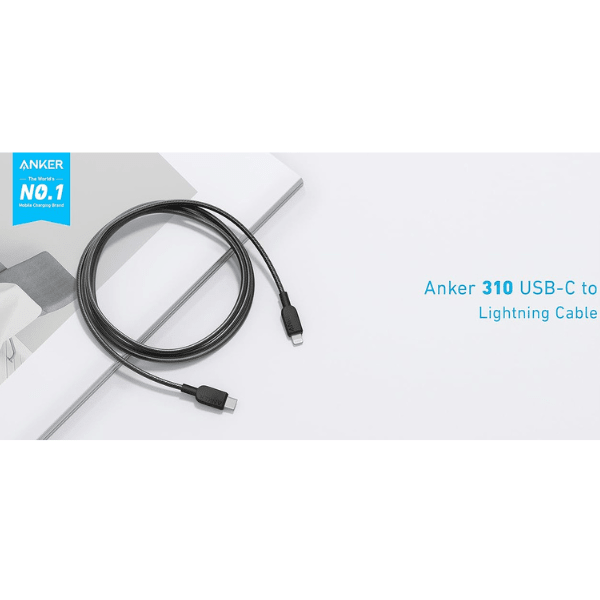 Anker 310 USB - C to Lightning Nylon Cable 6ft (A81A6) –Fast Charging Braided Cable Anker Egypt