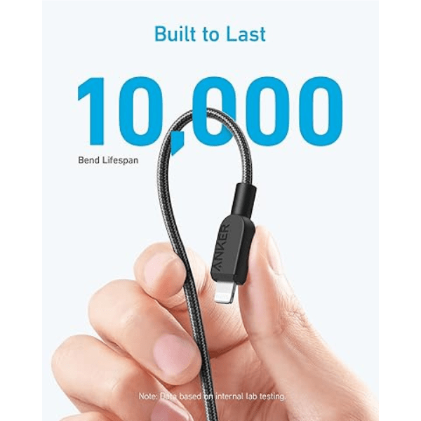 Anker 310 USB - C to Lightning Nylon Cable 6ft (A81A6) –Fast Charging Braided Cable Anker Egypt