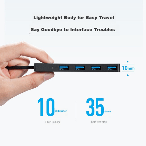 Anker 4 - Port USB 3.0 Ultra Slim Data Hub A7516 5Gbps Black Anker Egypt