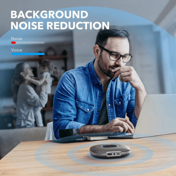 Anker PowerConf Bluetooth Speakerphone 6 Mics 24H Call – Black (A3301) Anker Egypt