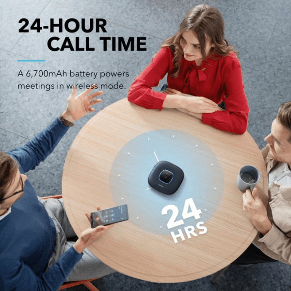Anker PowerConf Bluetooth Speakerphone 6 Mics 24H Call – Black (A3301) Anker Egypt