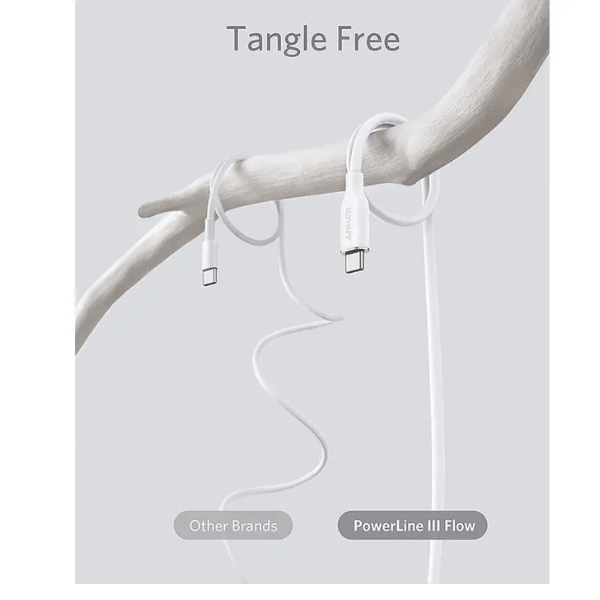 Anker PowerLine III Flow 240W Silicone USB - C Cable 6ft White Anker Egypt