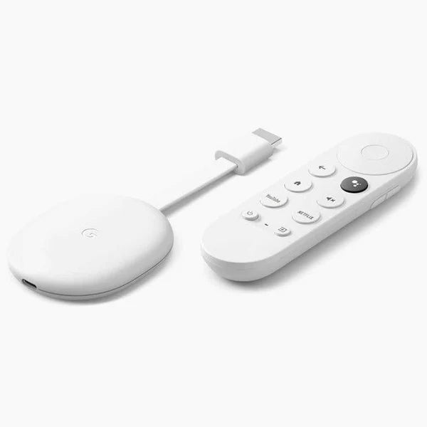 Google Chromecast with Google TV HD – front view snow white